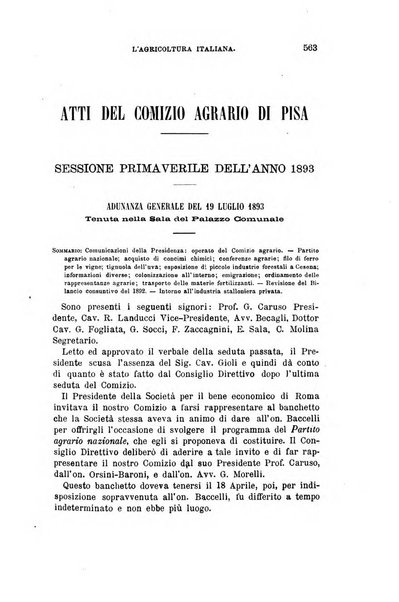 L'agricoltura italiana periodico mensile