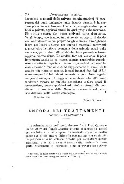 L'agricoltura italiana periodico mensile