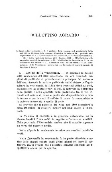 L'agricoltura italiana periodico mensile