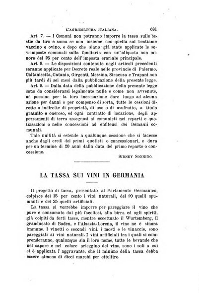 L'agricoltura italiana periodico mensile