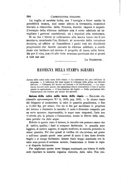 L'agricoltura italiana periodico mensile