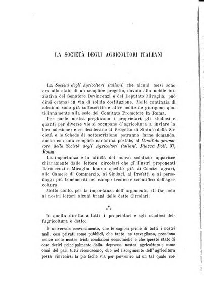 L'agricoltura italiana periodico mensile