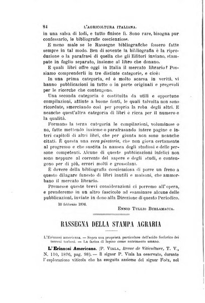 L'agricoltura italiana periodico mensile