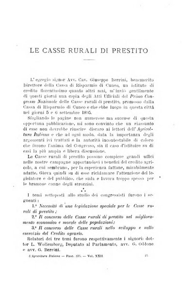 L'agricoltura italiana periodico mensile