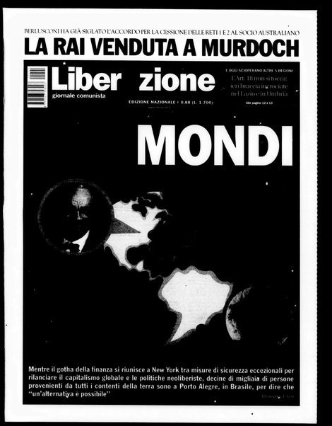 Liberazione : giornale comunista : [organo del Movimento della rifondazione comunista]