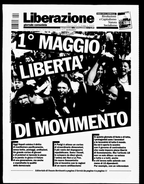 Liberazione : giornale comunista : [organo del Movimento della rifondazione comunista]