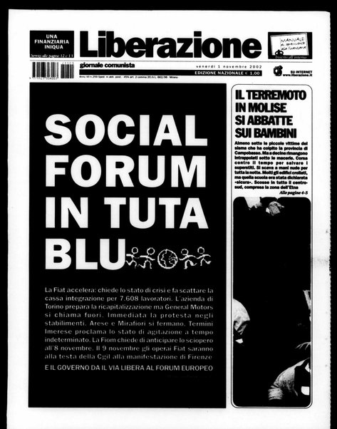 Liberazione : giornale comunista : [organo del Movimento della rifondazione comunista]