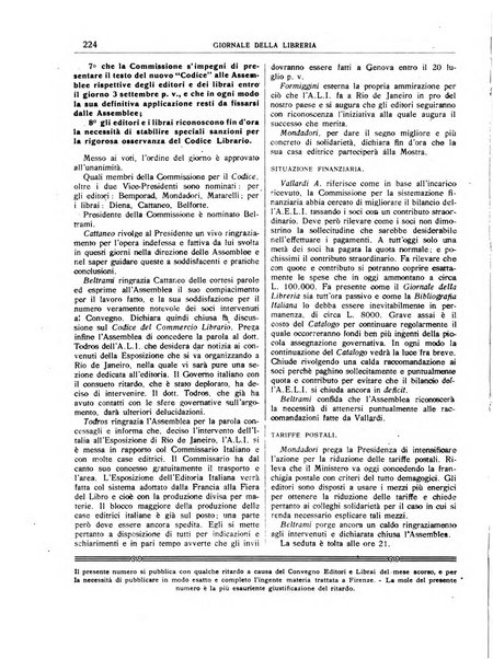 Giornale della libreria organo ufficiale della Associazione italiana editori