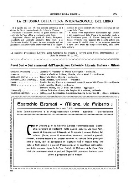 Giornale della libreria organo ufficiale della Associazione italiana editori