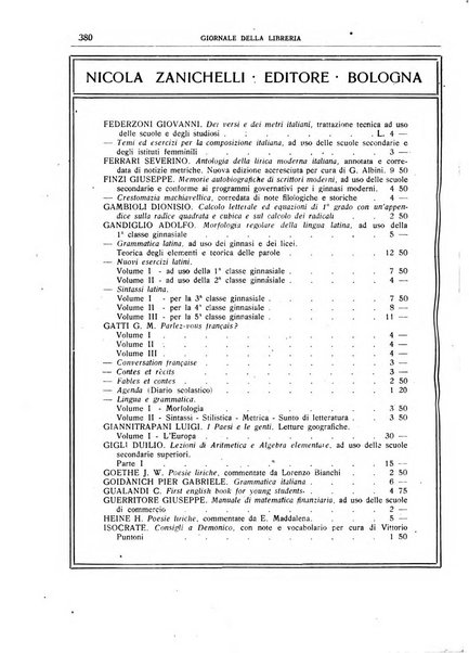 Giornale della libreria organo ufficiale della Associazione italiana editori