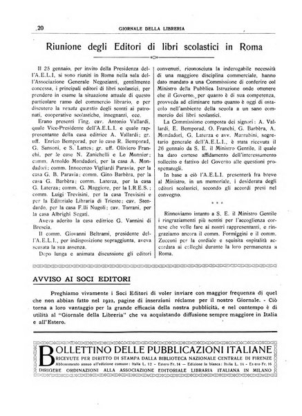 Giornale della libreria organo ufficiale della Associazione italiana editori