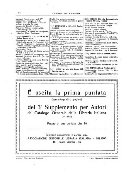 Giornale della libreria organo ufficiale della Associazione italiana editori