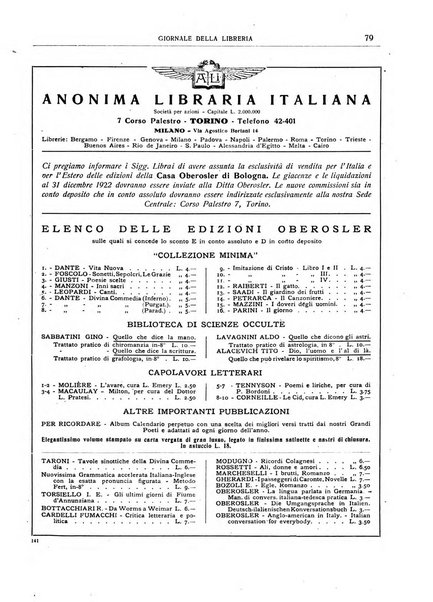 Giornale della libreria organo ufficiale della Associazione italiana editori