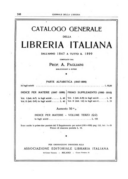 Giornale della libreria organo ufficiale della Associazione italiana editori