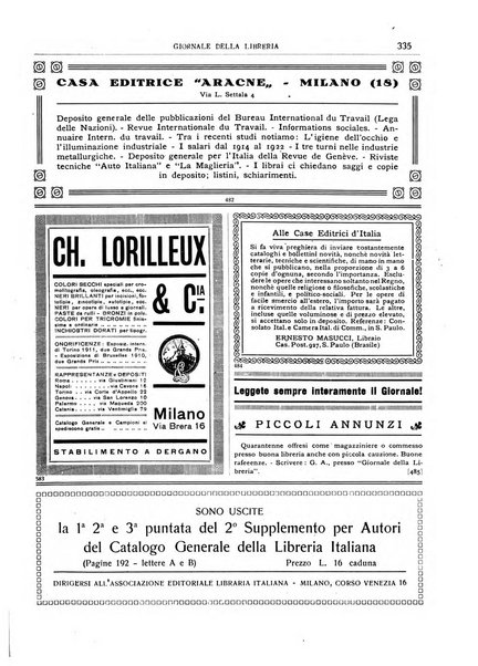 Giornale della libreria organo ufficiale della Associazione italiana editori