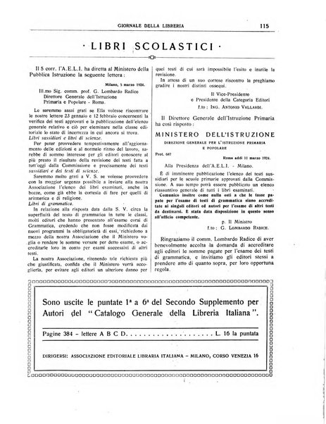 Giornale della libreria organo ufficiale della Associazione italiana editori