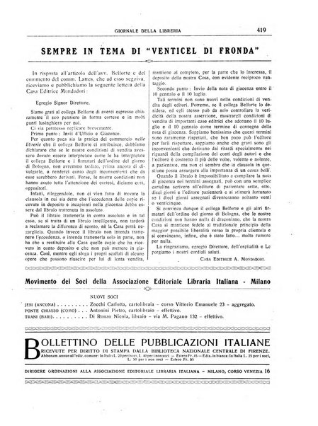 Giornale della libreria organo ufficiale della Associazione italiana editori