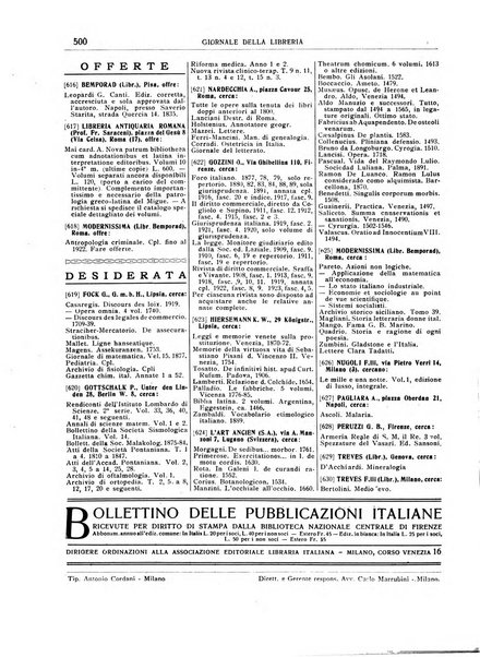 Giornale della libreria organo ufficiale della Associazione italiana editori