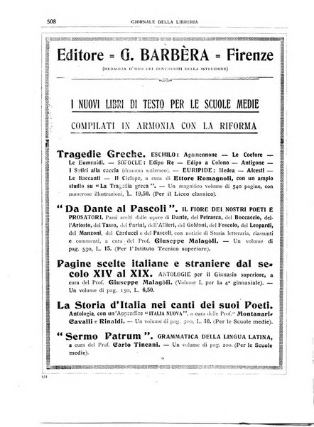 Giornale della libreria organo ufficiale della Associazione italiana editori