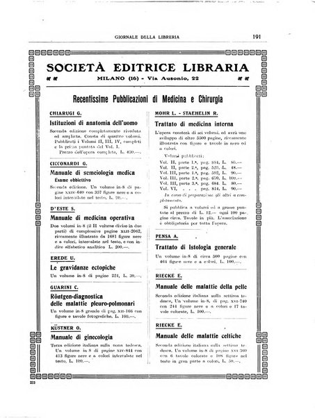 Giornale della libreria organo ufficiale della Associazione italiana editori