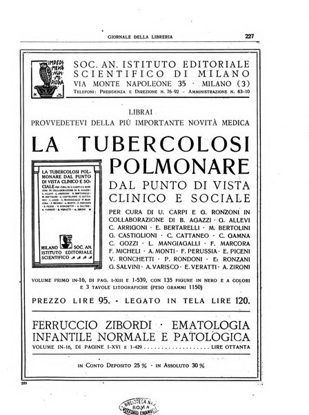 Giornale della libreria organo ufficiale della Associazione italiana editori