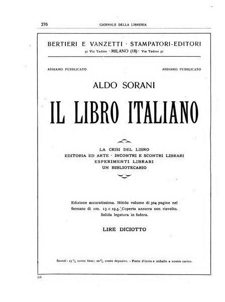 Giornale della libreria organo ufficiale della Associazione italiana editori