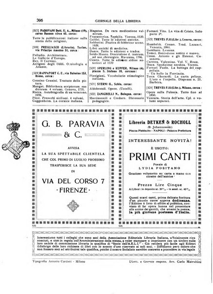 Giornale della libreria organo ufficiale della Associazione italiana editori