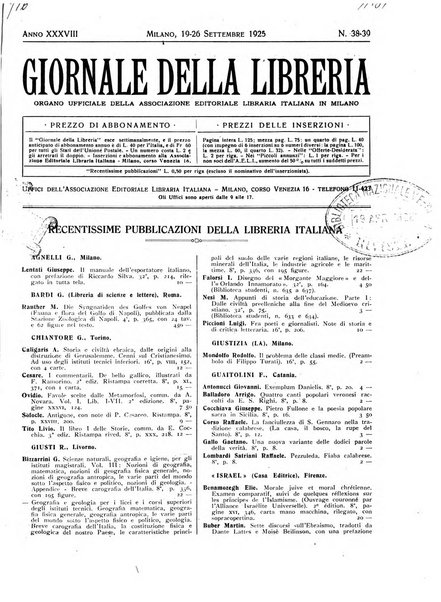 Giornale della libreria organo ufficiale della Associazione italiana editori