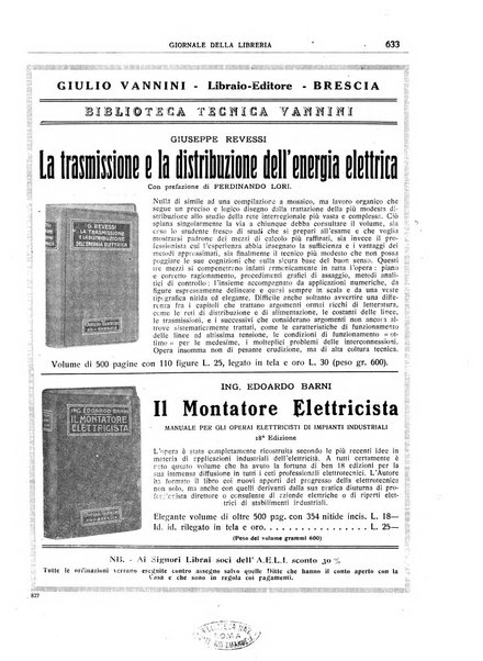 Giornale della libreria organo ufficiale della Associazione italiana editori