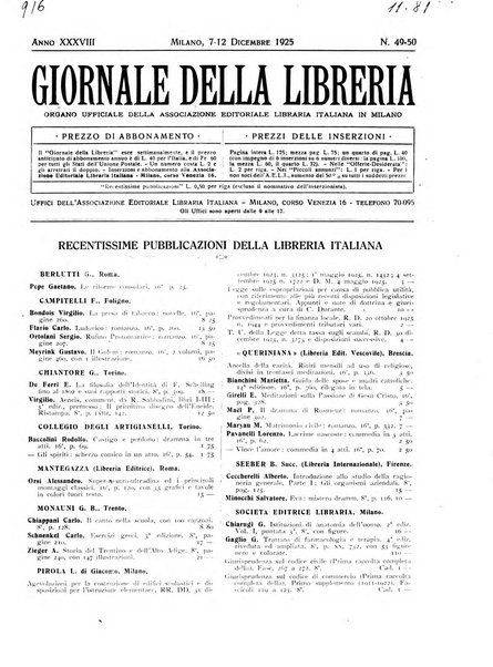 Giornale della libreria organo ufficiale della Associazione italiana editori