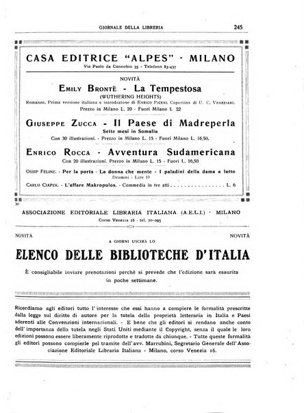 Giornale della libreria organo ufficiale della Associazione italiana editori