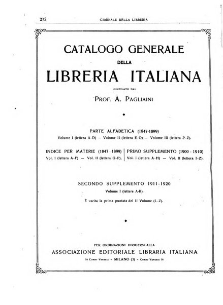 Giornale della libreria organo ufficiale della Associazione italiana editori