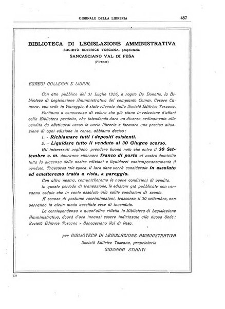 Giornale della libreria organo ufficiale della Associazione italiana editori