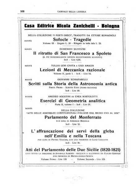 Giornale della libreria organo ufficiale della Associazione italiana editori