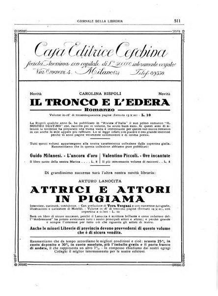 Giornale della libreria organo ufficiale della Associazione italiana editori