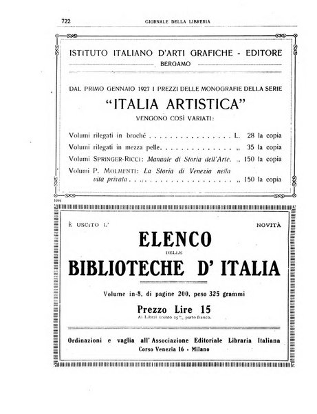 Giornale della libreria organo ufficiale della Associazione italiana editori