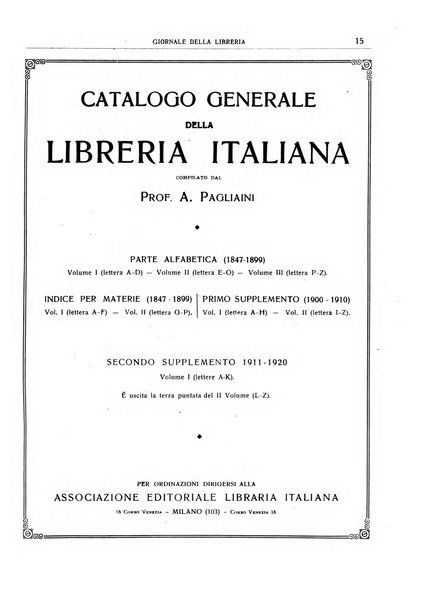 Giornale della libreria organo ufficiale della Associazione italiana editori