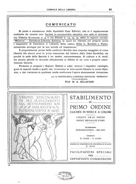 Giornale della libreria organo ufficiale della Associazione italiana editori