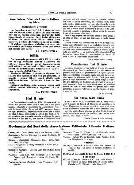 Giornale della libreria organo ufficiale della Associazione italiana editori