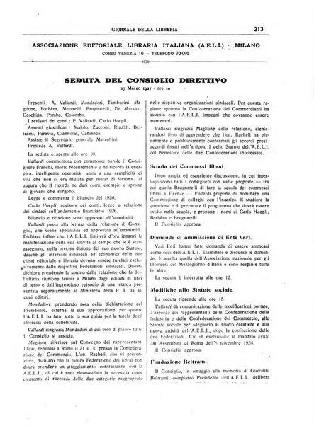 Giornale della libreria organo ufficiale della Associazione italiana editori