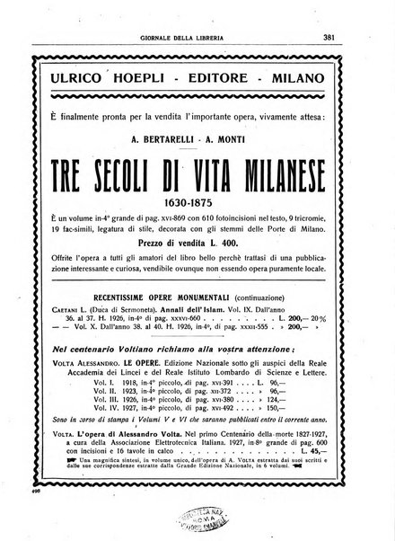 Giornale della libreria organo ufficiale della Associazione italiana editori