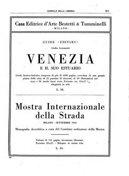 Giornale della libreria organo ufficiale della Associazione italiana editori