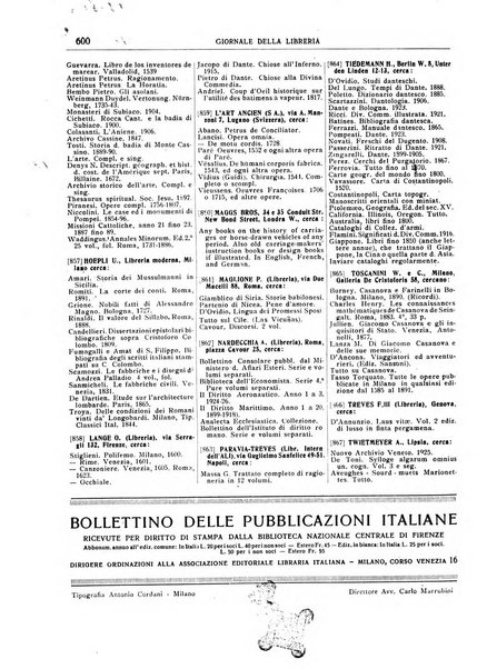 Giornale della libreria organo ufficiale della Associazione italiana editori