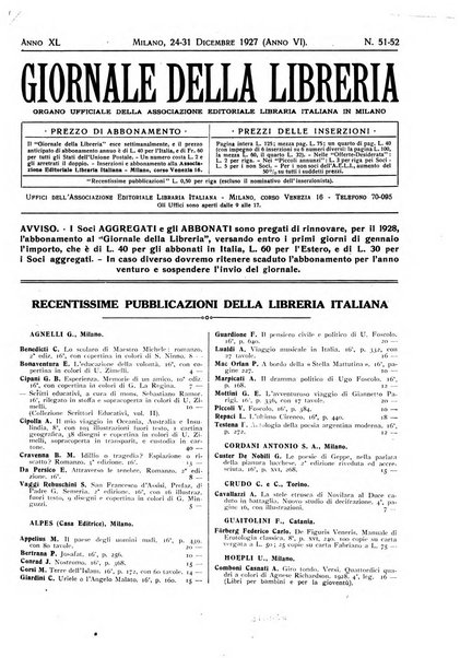 Giornale della libreria organo ufficiale della Associazione italiana editori