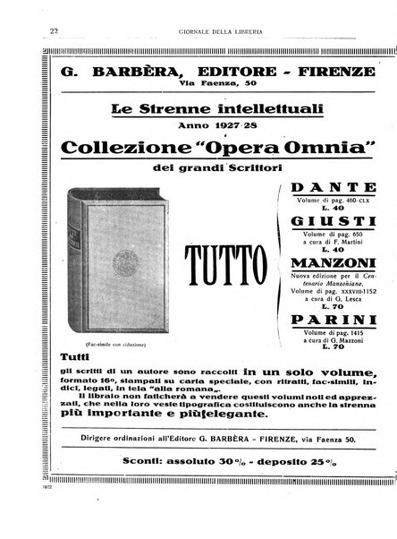 Giornale della libreria organo ufficiale della Associazione italiana editori