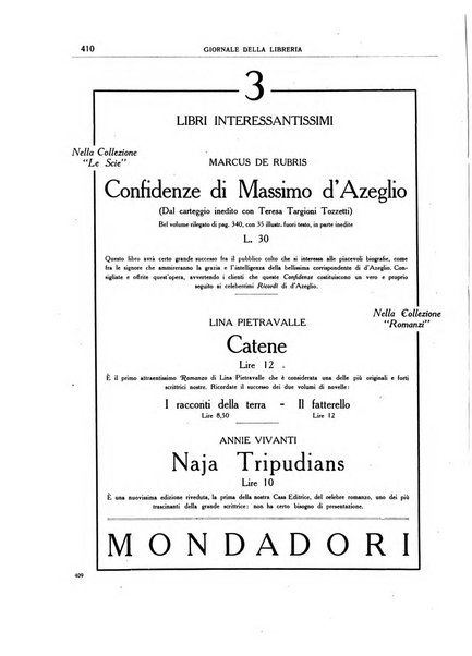 Giornale della libreria organo ufficiale della Associazione italiana editori