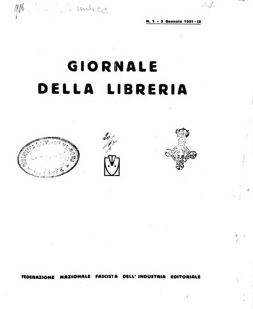 Giornale della libreria organo ufficiale della Associazione italiana editori