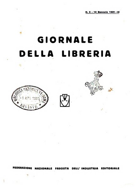 Giornale della libreria organo ufficiale della Associazione italiana editori