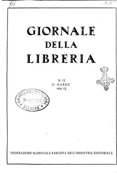 Giornale della libreria organo ufficiale della Associazione italiana editori