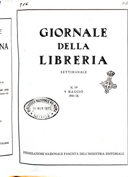 Giornale della libreria organo ufficiale della Associazione italiana editori